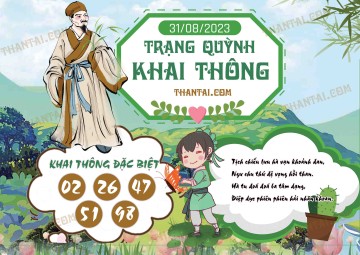 Trạng Quỳnh Khai Thông 31/08/2023