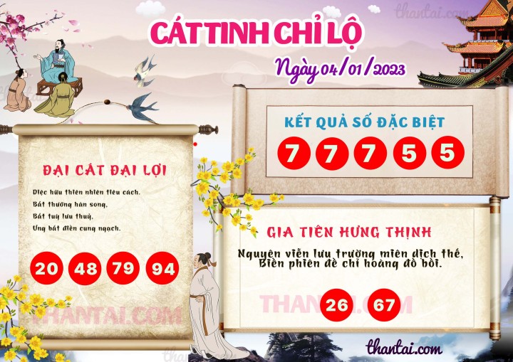 CÁT TINH CHỈ LỘ 01/01/2023