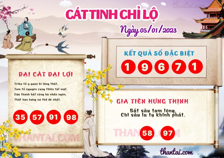 CÁT TINH CHỈ LỘ 01/01/2023