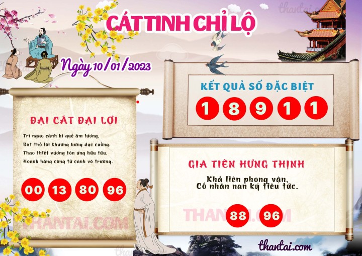 CÁT TINH CHỈ LỘ 01/01/2023
