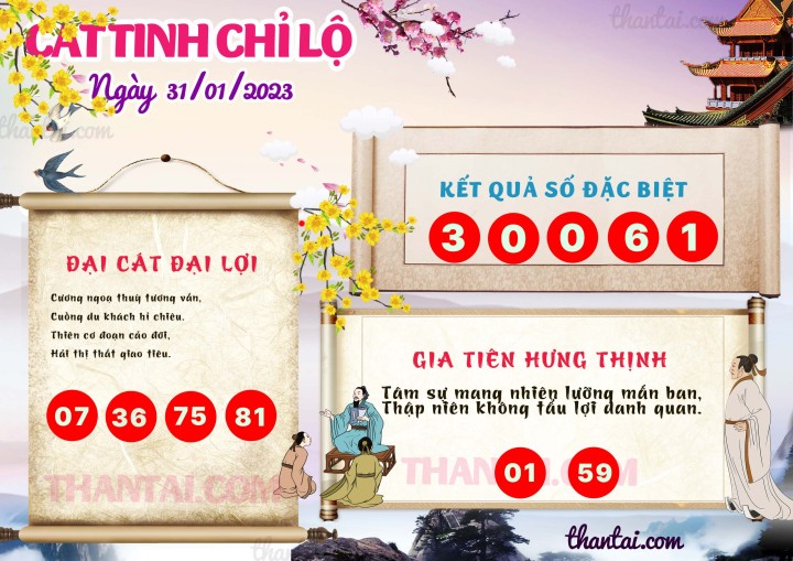 CÁT TINH CHỈ LỘ 16/01/2023