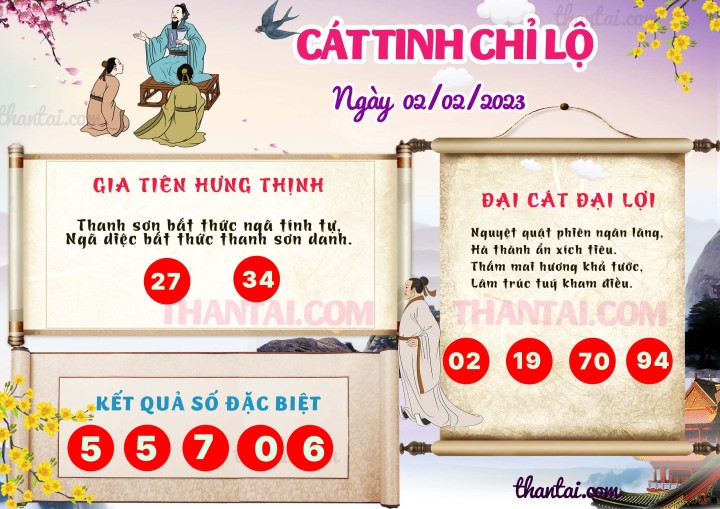CÁT TINH CHỈ LỘ 18/01/2023