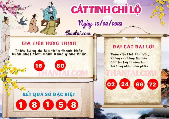 CÁT TINH CHỈ LỘ 31/01/2023