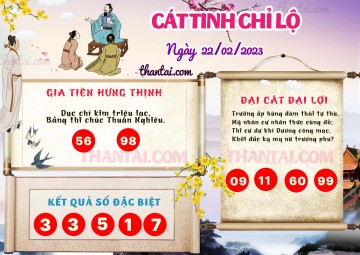 CÁT TINH CHỈ LỘ 22/02/2023