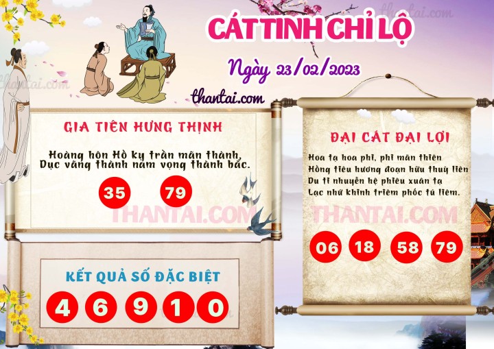 CÁT TINH CHỈ LỘ 08/02/2023