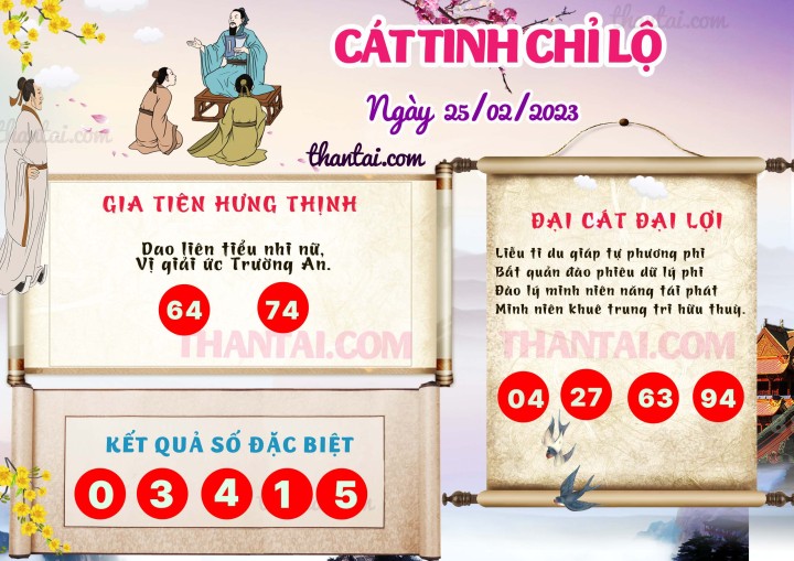 CÁT TINH CHỈ LỘ 10/02/2023
