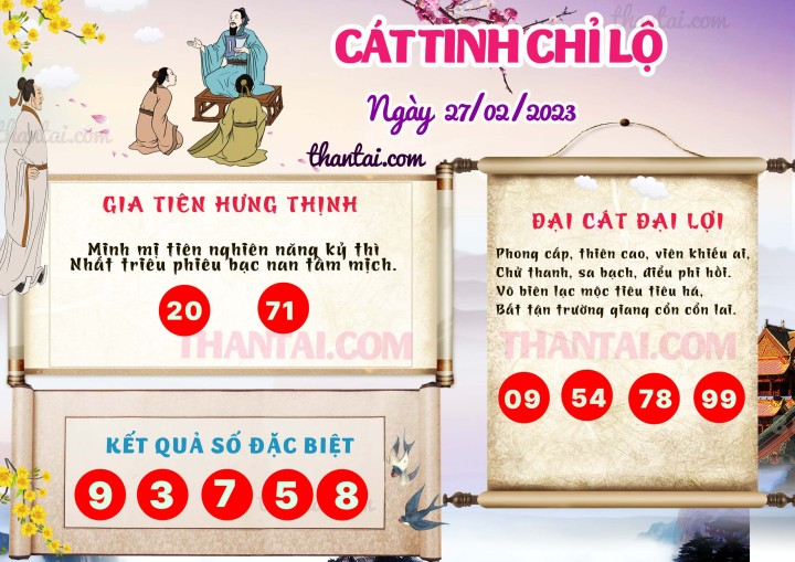 CÁT TINH CHỈ LỘ 12/02/2023