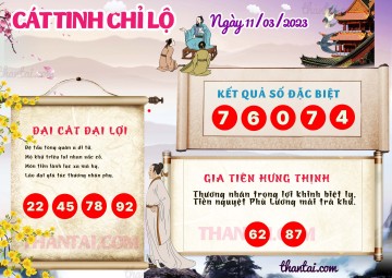 CÁT TINH CHỈ LỘ 11/03/2023