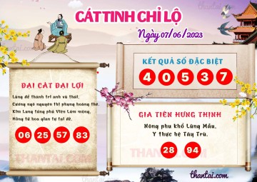 CÁT TINH CHỈ LỘ 07/06/2023