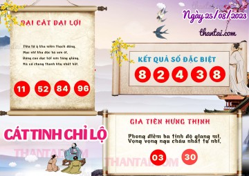 CÁT TINH CHỈ LỘ 25/08/2023