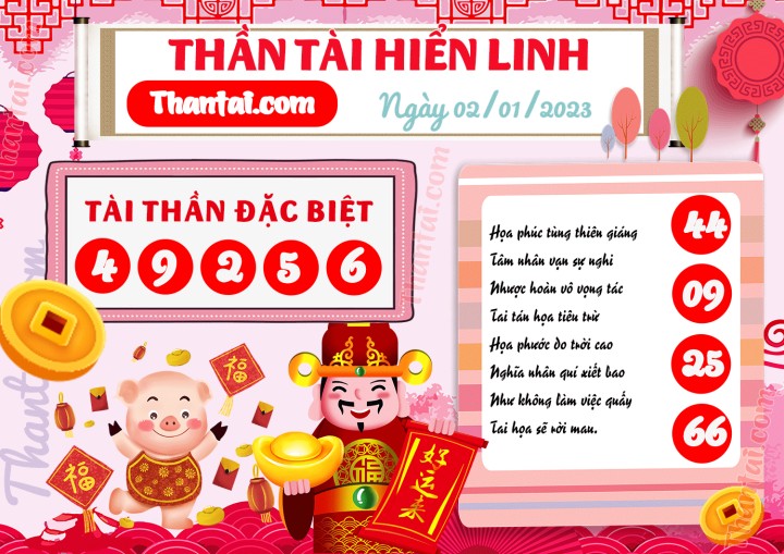 THẦN TÀI HIỂN LINH 01/01/2023
