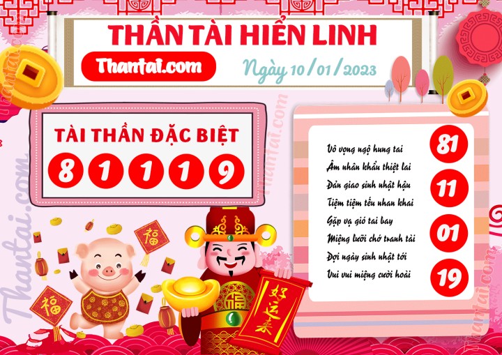 THẦN TÀI HIỂN LINH 01/01/2023