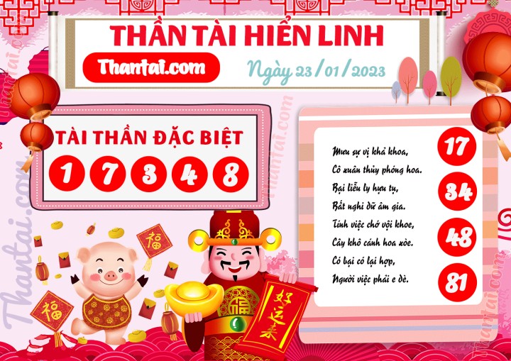 THẦN TÀI HIỂN LINH 08/01/2023