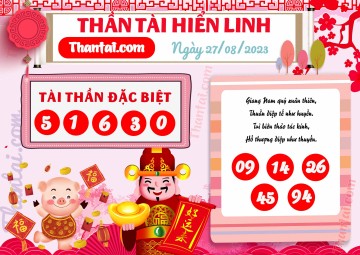THẦN TÀI HIỂN LINH 27/08/2023