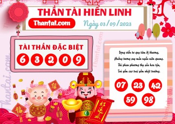 THẦN TÀI HIỂN LINH 03/09/2023