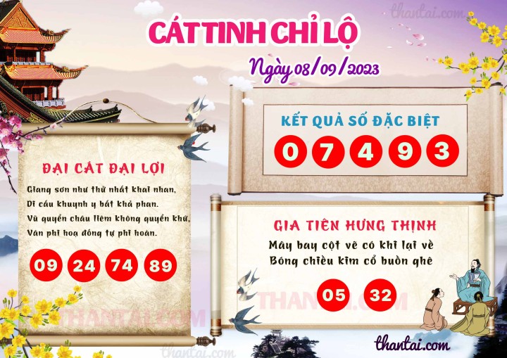 CÁT TINH CHỈ LỘ 24/08/2023
