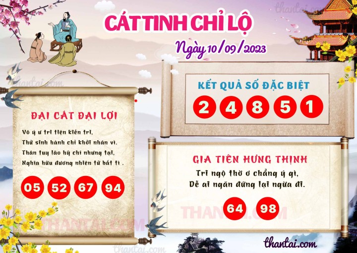 CÁT TINH CHỈ LỘ 26/08/2023
