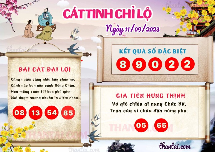 CÁT TINH CHỈ LỘ 27/08/2023