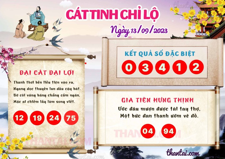 CÁT TINH CHỈ LỘ 29/08/2023