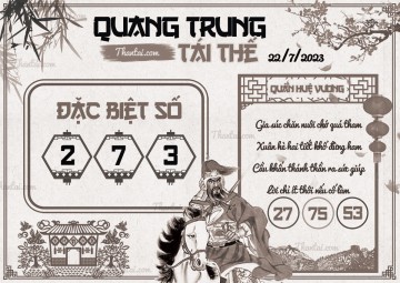 QUANG TRUNG TÁI THẾ 22/07/2023