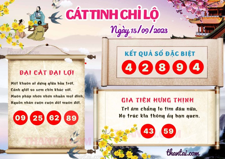 CÁT TINH CHỈ LỘ 31/08/2023