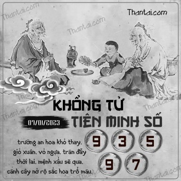 KHỔNG TỬ TIÊN MINH SỐ 07/01/2023