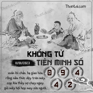 KHỔNG TỬ TIÊN MINH SỐ 11/01/2023