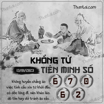 KHỔNG TỬ TIÊN MINH SỐ 13/01/2023