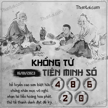 KHỔNG TỬ TIÊN MINH SỐ 16/01/2023