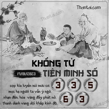 KHỔNG TỬ TIÊN MINH SỐ 17/01/2023