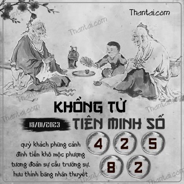 KHỔNG TỬ TIÊN MINH SỐ 18/01/2023