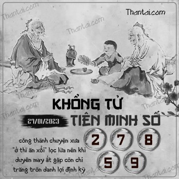 KHỔNG TỬ TIÊN MINH SỐ 27/01/2023