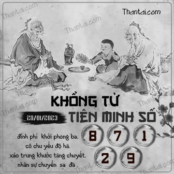 KHỔNG TỬ TIÊN MINH SỐ 28/01/2023