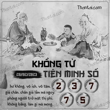 KHỔNG TỬ TIÊN MINH SỐ 20/02/2023