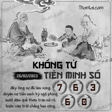 KHỔNG TỬ TIÊN MINH SỐ 26/02/2023