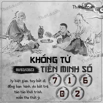 KHỔNG TỬ TIÊN MINH SỐ 01/03/2023