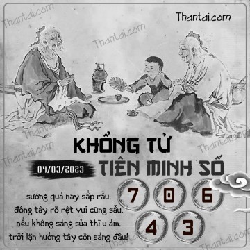 KHỔNG TỬ TIÊN MINH SỐ 04/03/2023