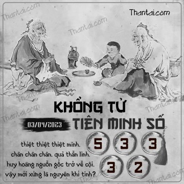 KHỔNG TỬ TIÊN MINH SỐ 03/04/2023