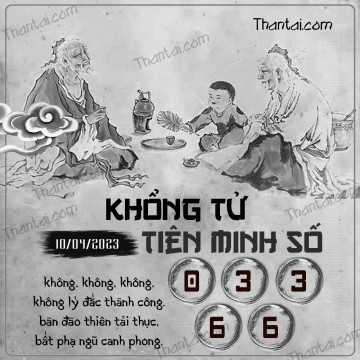 KHỔNG TỬ TIÊN MINH SỐ 10/04/2023