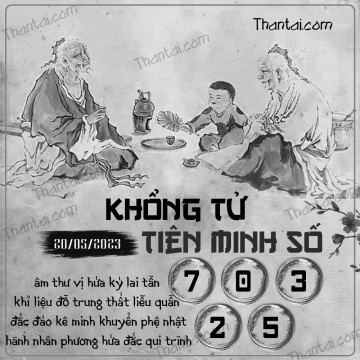 KHỔNG TỬ TIÊN MINH SỐ 20/05/2023