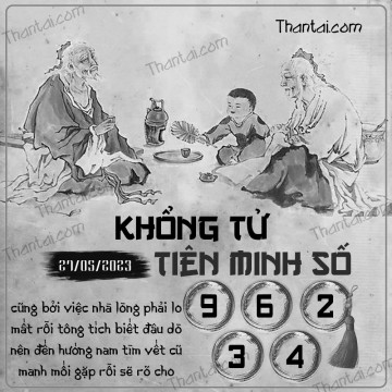 KHỔNG TỬ TIÊN MINH SỐ 27/05/2023