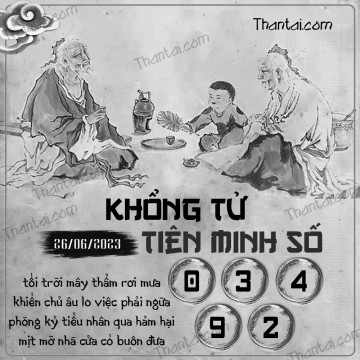 KHỔNG TỬ TIÊN MINH SỐ 26/06/2023