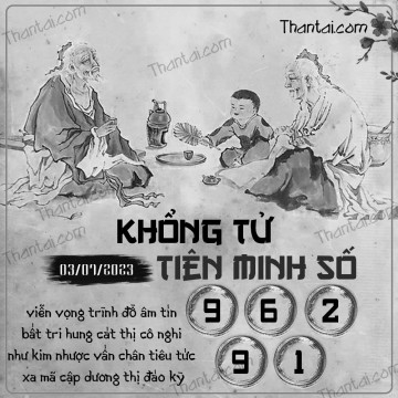 KHỔNG TỬ TIÊN MINH SỐ 03/07/2023