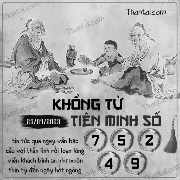 KHỔNG TỬ TIÊN MINH SỐ 25/07/2023