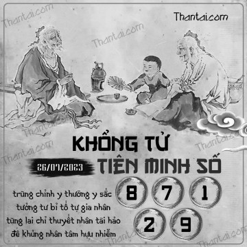 KHỔNG TỬ TIÊN MINH SỐ 26/07/2023