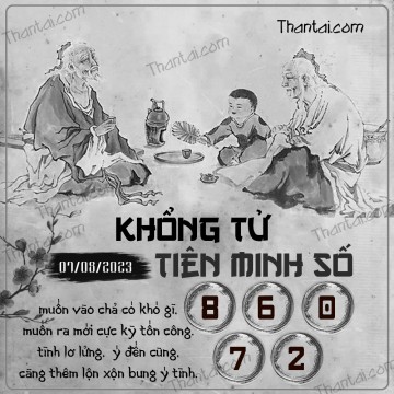 KHỔNG TỬ TIÊN MINH SỐ 07/08/2023