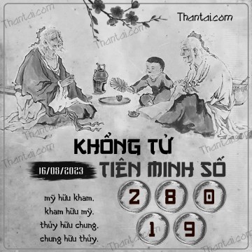 KHỔNG TỬ TIÊN MINH SỐ 16/08/2023