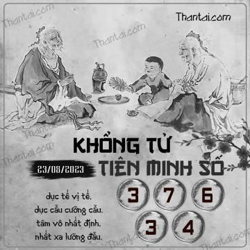 KHỔNG TỬ TIÊN MINH SỐ 23/08/2023