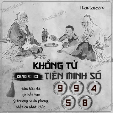 KHỔNG TỬ TIÊN MINH SỐ 26/08/2023