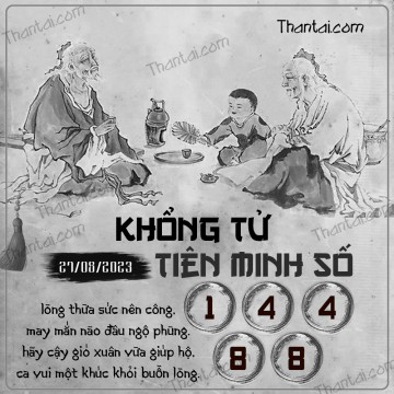 KHỔNG TỬ TIÊN MINH SỐ 27/08/2023